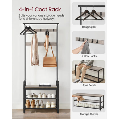 4-in-1 Coat and Shoe Rack: Your Ultimate Entryway Organizer