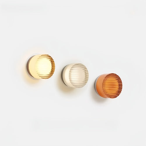 Acrylic Round Lounge Wall Lights - Amber, Clear, Smoke Shades