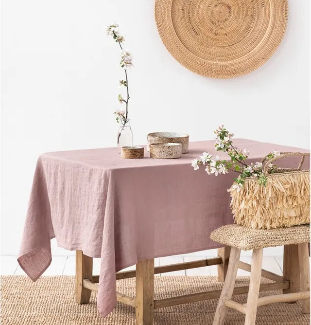 Linen Tablecloth | Dustproof, Various Sizes, Vibrant Colors