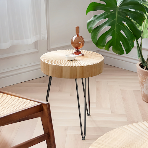 Round Pine Wood Coffee Table for Sale – Minimalist Design for Modern Living