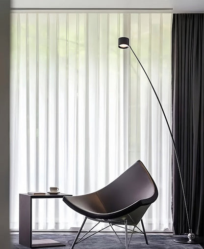 Sleek Fishing Black Floor Lamp For Villa Parlor Bedroom Corner Hotel