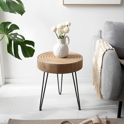 Round Pine Wood Coffee Table for Sale – Minimalist Design for Modern Living